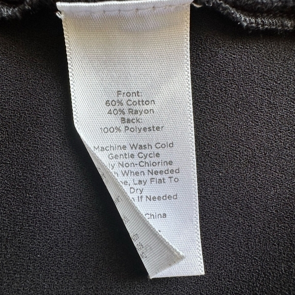 TALBOTS Black Women Long Sleeve Open Front Blazer Knitt Front Sheer Back Duster - Picture 5 of 6